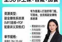 告别死工资，人人可操作的副业赚钱课（全30节主课+答疑+加餐）-六美分.NET